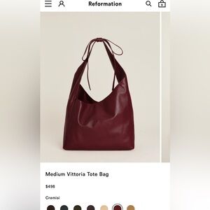 Reformation Vittoria Tote in Deep Red